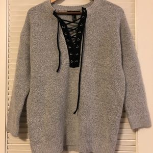 Forever 21 crossed laced sweater